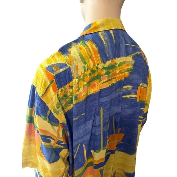 Jams World 100% Rayon Hawaiian Shirt Top Casual Tiki  Full Button Front Colorful - Picture 9 of 16